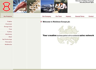 Nichimen Europe PLC - Screenshot der Webseite vom 01.04.2003